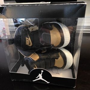 Nike Kids Jordan 1 Crib Bootie 3c Black/metallic Gold-sail